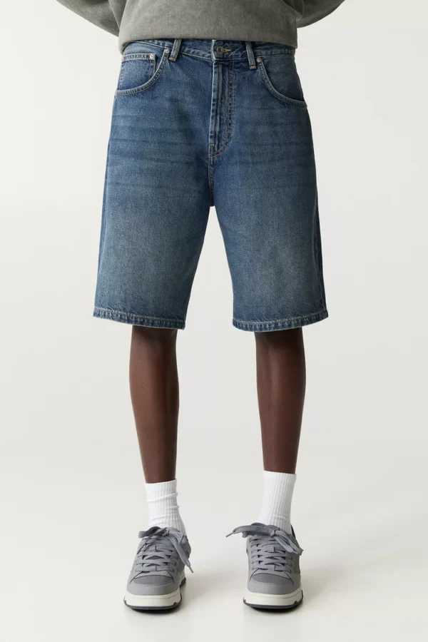 Pull & Bear Baggy Denim Bermuda Shorts