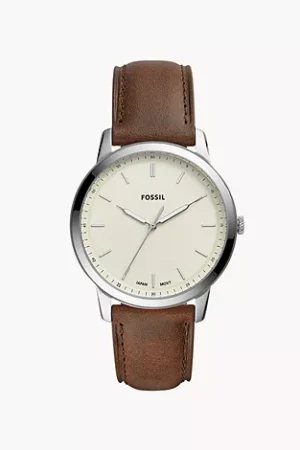 Fossil The Minimalist Three-Hand Brown Leather Watch